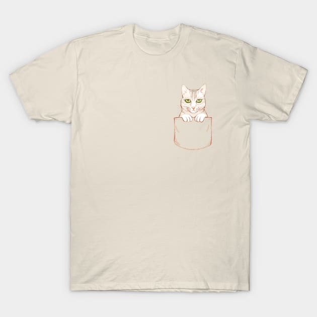 Happy Cat Pocket T-Shirt by jessicaguarnido